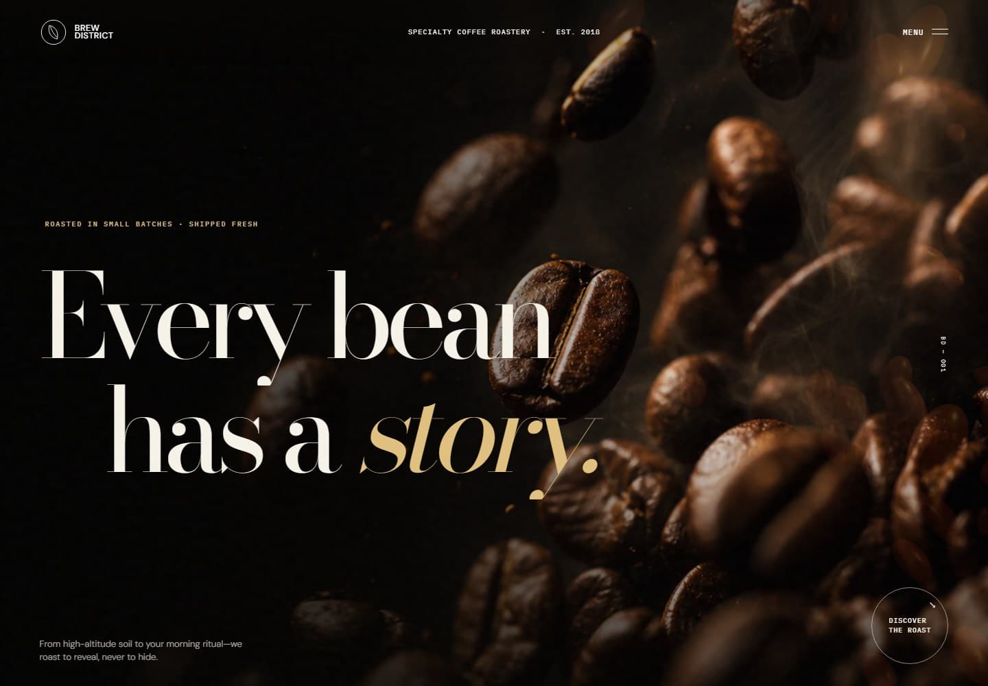 Brew District specialty coffee roastery website
