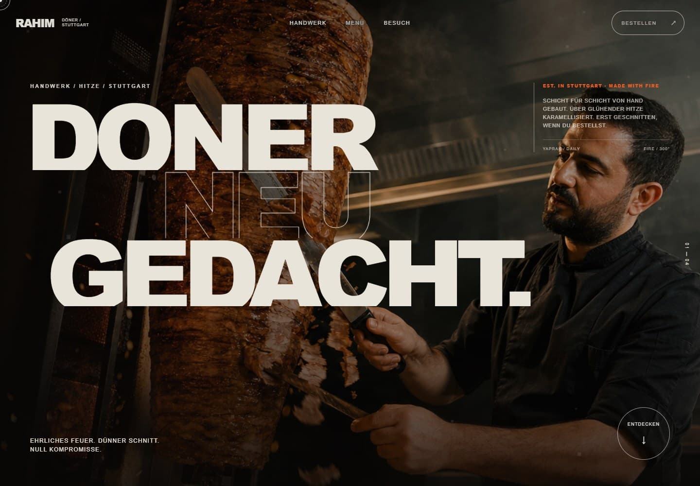 Rahim Döner restaurant website in Stuttgart